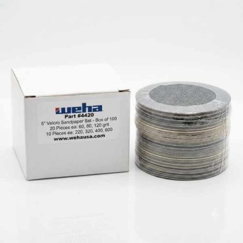 Weha 5 inch Velcro sandpaper set box front view