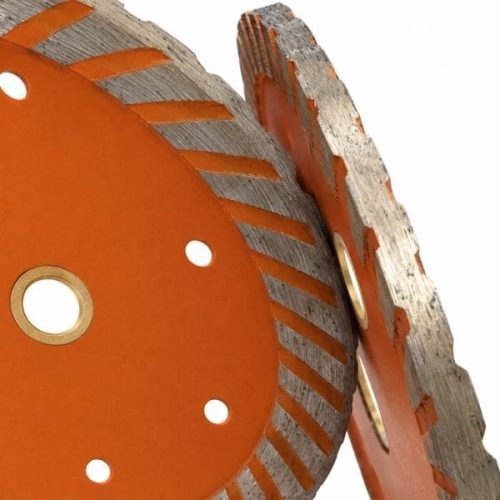 Angled view Weha 5″x 3⁄16″ Turbo Rodding Blade with turbo cutting rim and blade face