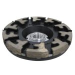 Angled view Weha Aggressor Cupwheel Coarse with segmented abrasive rim