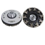 Detailed view Weha Aggressor Cupwheel Coarse diamond segments and cupwheel surface