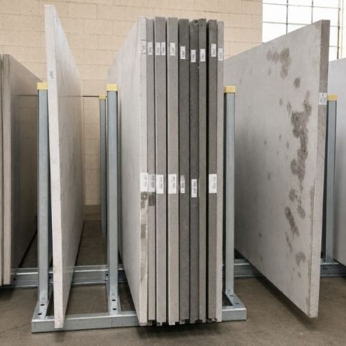 Weha Bison Slab Rack positioned for stone slab storage