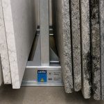 Weha Bison Slab Rack in use storing stone slabs
