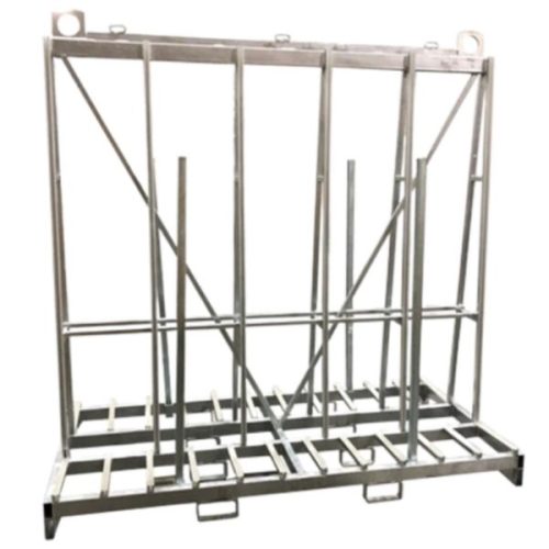 Angled view showing Weha Extra Tall A-Frame Transport Cart Double Sided