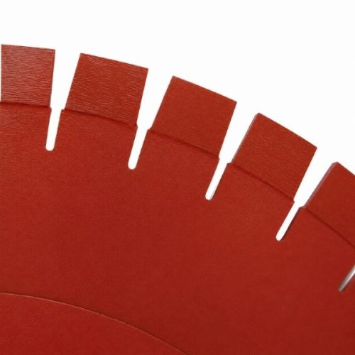 Close-up Weha Grey Leopard 16 Inch Reinforced Bridge Saw Blade showing rim segment and cutting edge