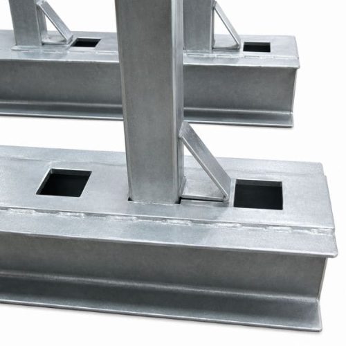 Detail view Weha Hippo Slab Bundle Rack Set support pole components