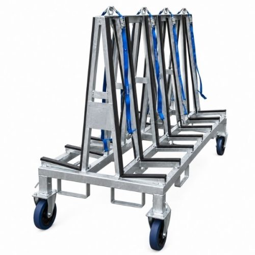 Angled view showing Weha Large A-Frame Cart Double Sided