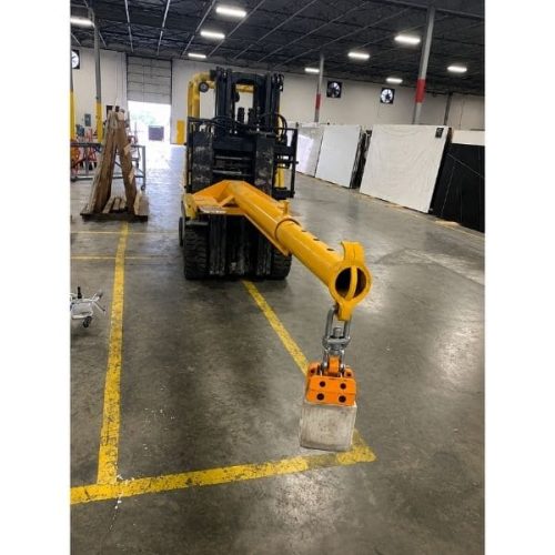 Front view Weha Yellow Telescopic Forklift Boom