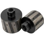Angled view Weha 3″ x 1 ⅝” Zero Tolerance Medium Resin Filled drum wheel