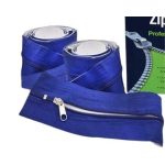 Close-up view Zipper Tape showing zipper material, adhesive backing, and stitching detail
