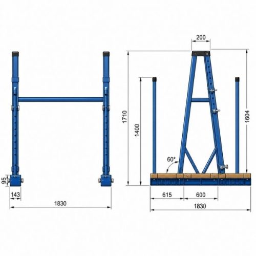 Aardwolf A-Frame Plus SAF01 dimensions measurement labels