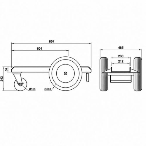 Aardwolf Broad Trolley dimensions measurement labels