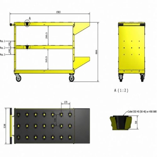 Aardwolf CNC Tooling Cart 42 dimensional diagram