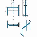 Aardwolf Fiberglass Cutting Stand Hack Saw dimensional diagram