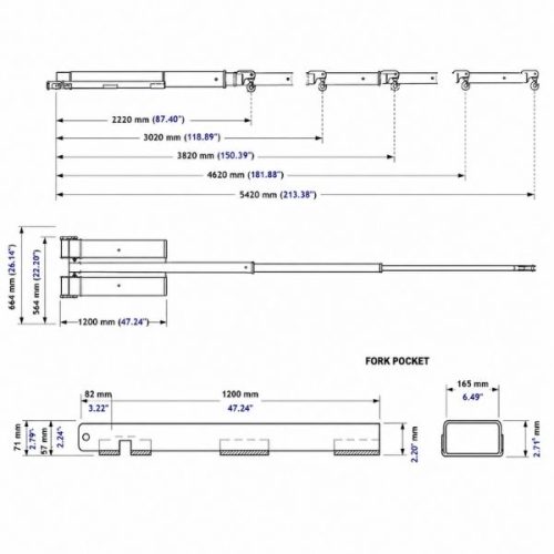 Detail view Aardwolf Forklift Boom FB3LP-5420 component