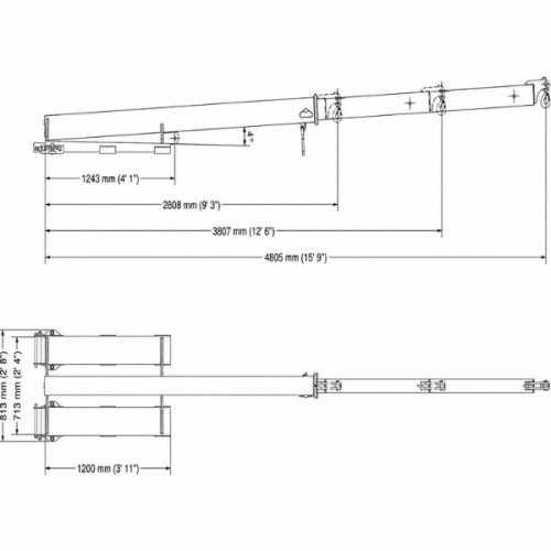 Aardwolf klift Jib FB4-4800 dimensional diagram