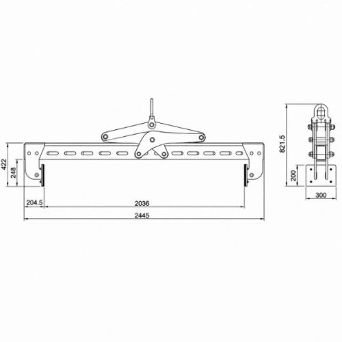 Aardwolf Horizontal Stone Lifting Clamp 2010 4 Ton dimensions measurement labels