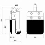 Aardwolf Lifter 30 Auto-Lock AL30A dimensions diagram labeled measurements