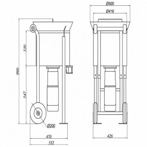 Aardwolf Mortar Mixer L40 dimensional diagram