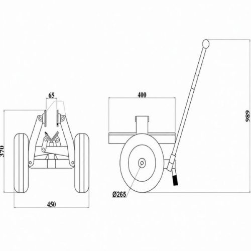 Aardwolf Self Locking Trolley SL 60 dimensional diagram