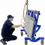 Worker using Aardwolf SPVL100 Small Pneumatic Vacuum Lifter