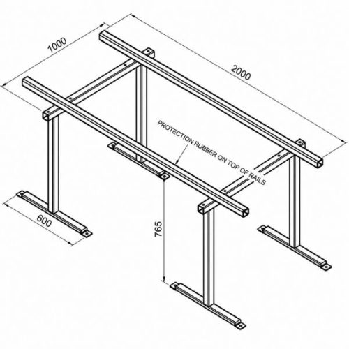 Aardwolf Trestle AT-765W dimensions measurement labels