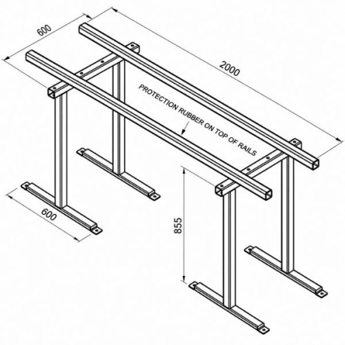 Aardwolf Trestle AT855N dimensions measurement labels