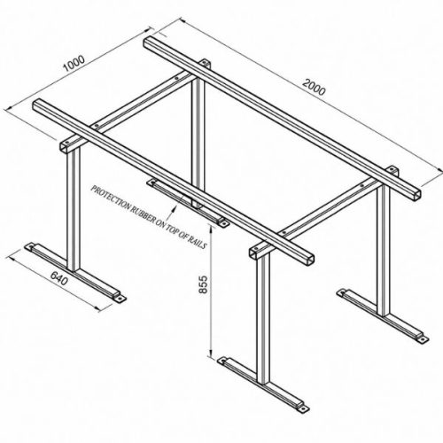 Aardwolf Trestle AT855W dimensions measurement labels