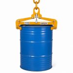 ADC-572 Aardwolf Drum Clamp lifting a drum in vertical position