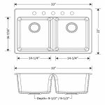 Duragranit Double Equal Bowl Granite Sink Black Sand dimensions