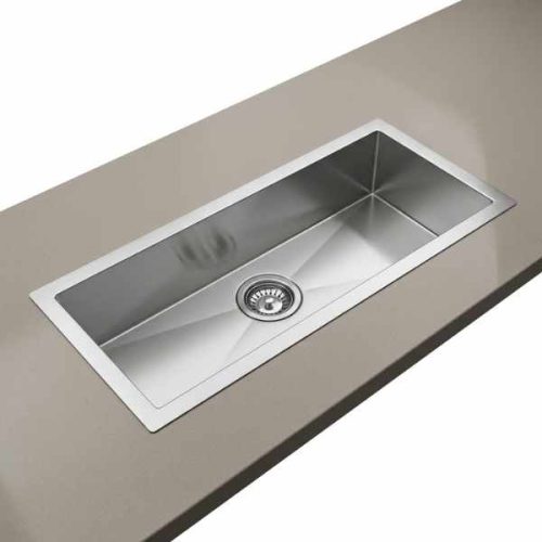 Small Single Bowl Kitchen Sink 18 Gauge Zero Edge angle view