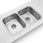 Undermount Double Equal Bowl Sink 18 Gauge angle view