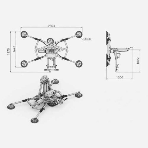 Aardwolf AVGLP6 Rotate Vacuum Glass Lifters dimensions