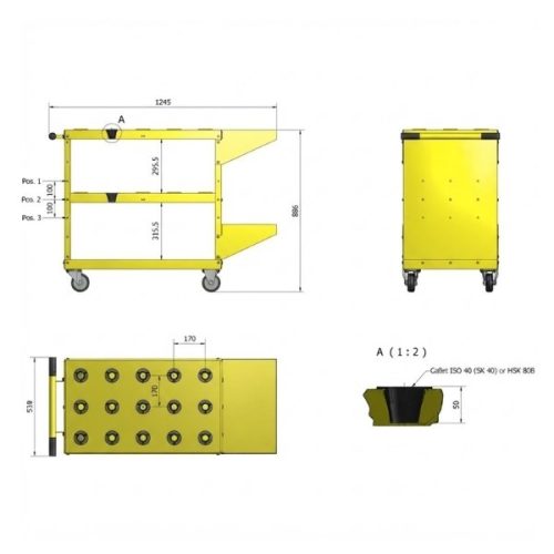 Aardwolf CNC Tooling Cart 30 dimensions