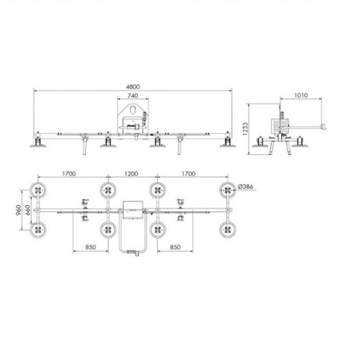 Aardwolf Electric Vacuum Lifters AEVLP8-1000 dimensions