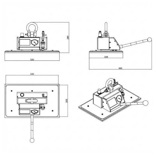 Aardwolf Handy Vacuum Lifter dimensions