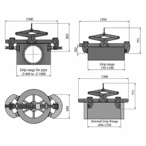 Aardwolf Versa Block Clamp 1100 dimensions