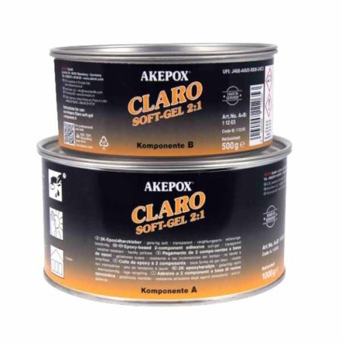 Akepox Claro Soft Gel Epoxy 1.5 Kg two-component stone adhesive