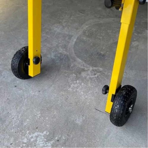 Alpha Black Belt Rail Saw BBS-014 wheel and support detail