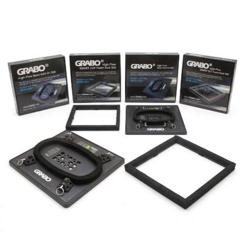 GRABO HighFlow suction plates for expanding vacuum lifting capacity on porous and textured materials