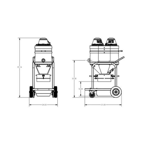 Ruwac Little Red Vacuum WNS2220-DB industrial dust extraction vacuum for surface preparation - Imagen Gallery 2 - Plans