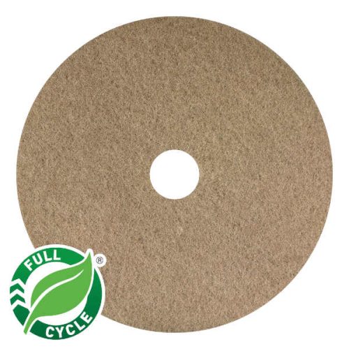 Americo 17 in tan buffing pad for commercial hard floor spray buffing and cleaning