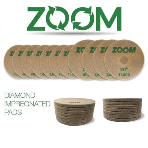 Stone Pro Zoom diamond floor pad for chemical-free natural stone and terrazzo polishing